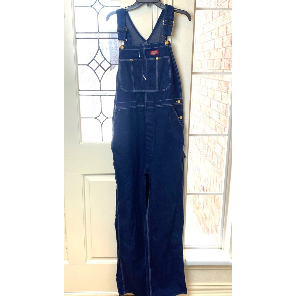 Dickies Overalls Mens 38x 34 Carpenter Bib Heavy‎ Duty Denim  Work Wear USA READ